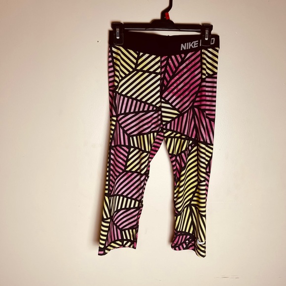 Nike Pants - Nike Dri-Fit Pro Training Capris-Pink/Volt